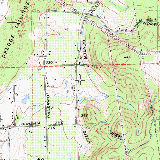 Topographic Map of Center Ditch, CA