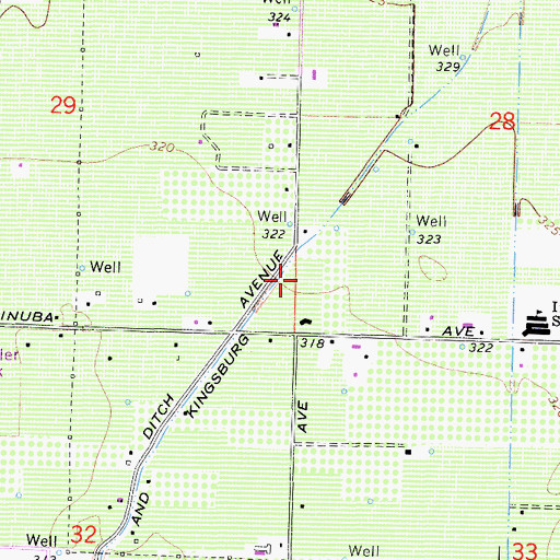 Topographic Map of Centerville and Kingsburg Canal, CA
