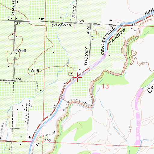 Topographic Map of Centerville Kingsburg Canal, CA