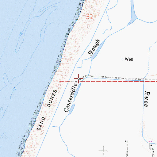 Topographic Map of Centerville Slough, CA