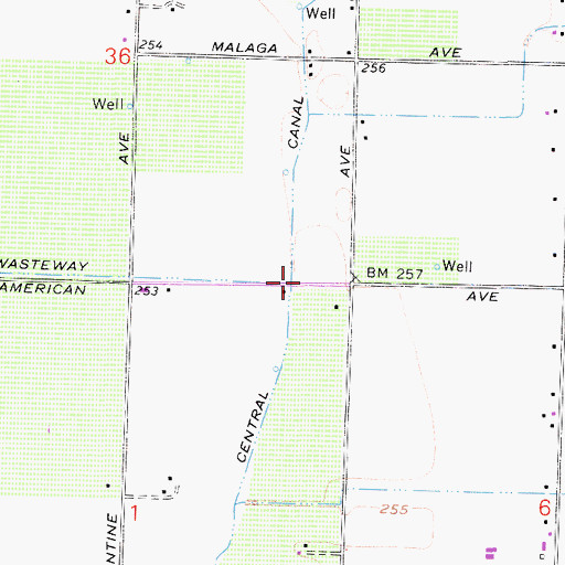 Topographic Map of Central Canal, CA
