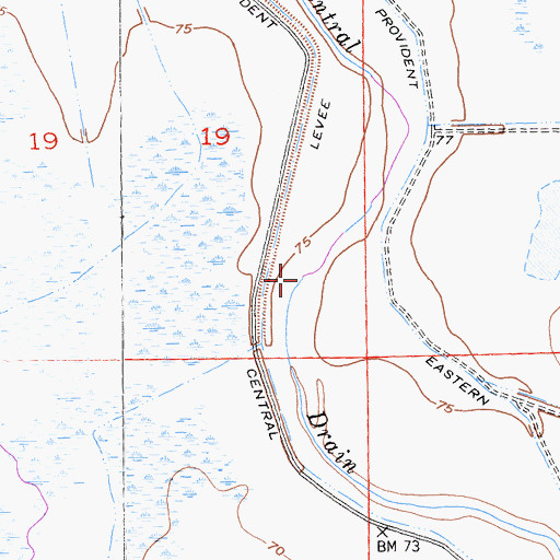 Topographic Map of Central Drain, CA