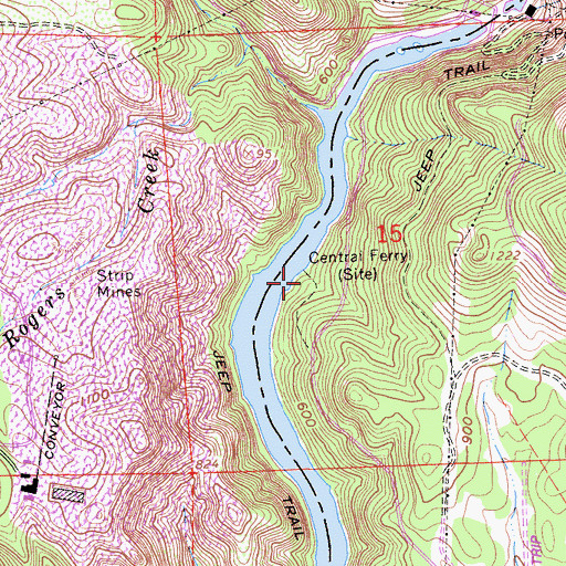 Topographic Map of Central Ferry, CA