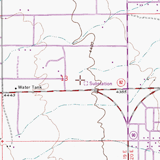 Topographic Map of Huachuca Substation, AZ