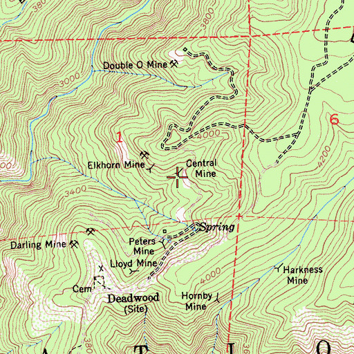 Topographic Map of Central Mine, CA
