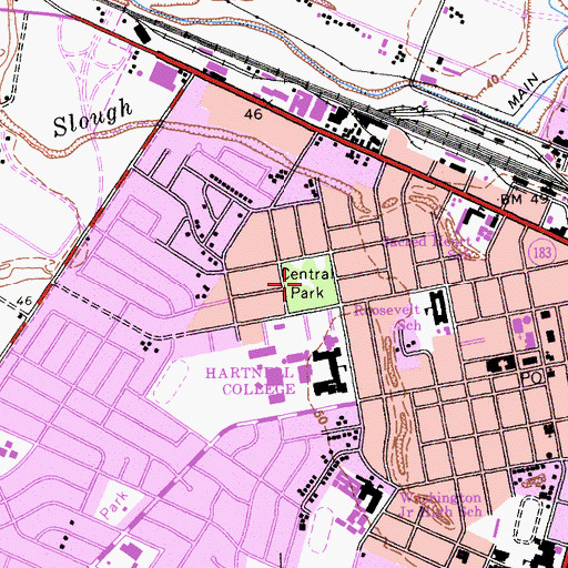 Topographic Map of Central Park, CA