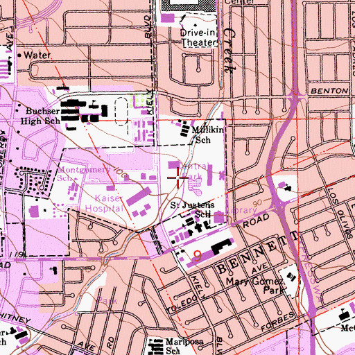 Topographic Map of Central Park, CA