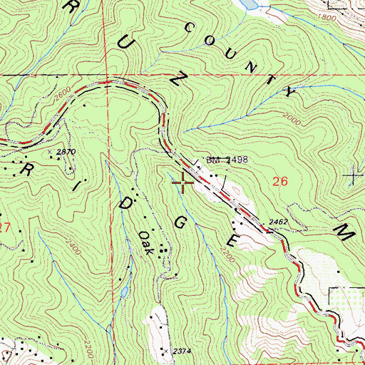 Topographic Map of Central School, CA