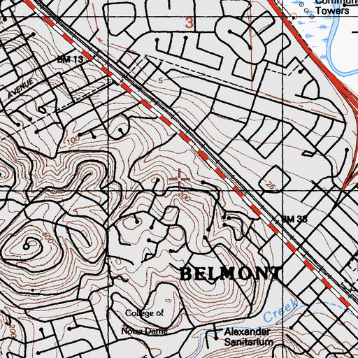 Topographic Map of Central Elementary School, CA