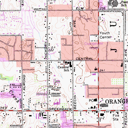 Topographic Map of Thomas Coleman Elementary School, CA