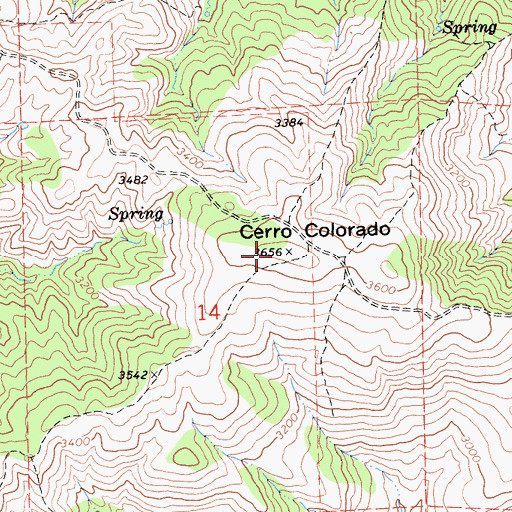 Topographic Map of Cerro Colorado, CA