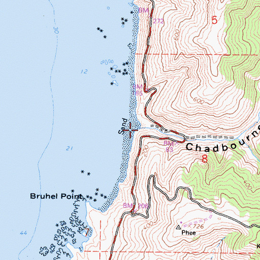 Topographic Map of Chadbourne Gulch, CA