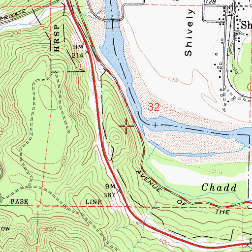 Topographic Map of Chadd Creek, CA