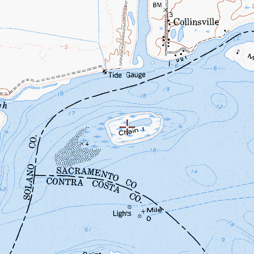 Topographic Map of Chain Island, CA
