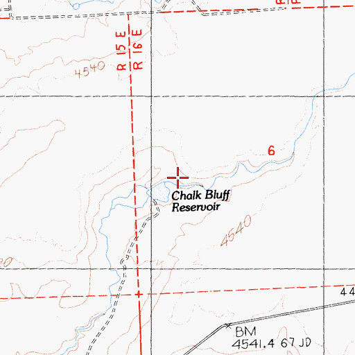 Topographic Map of Chalk Bluff Reservoir, CA