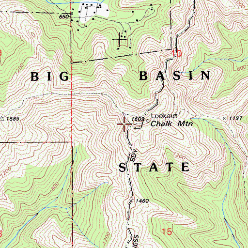 Topographic Map of Chalk Mountain, CA