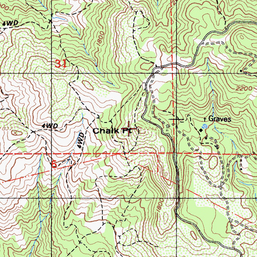Topographic Map of Chalk Point, CA