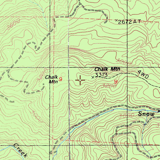 Topographic Map of Chall Mountain, CA
