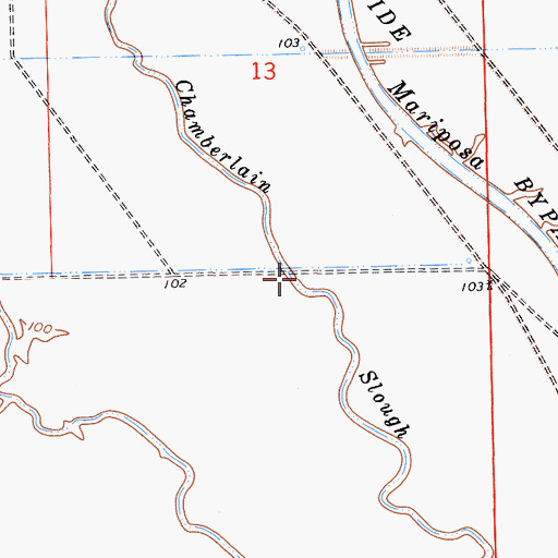 Topographic Map of Chamberlain Slough, CA