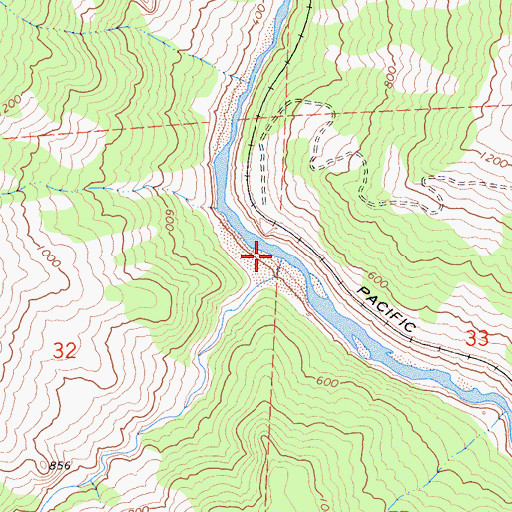Topographic Map of Chamise Creek, CA