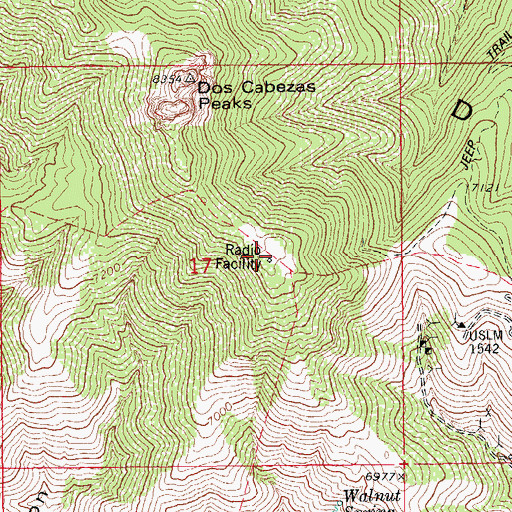 Topographic Map of Iron Tower, AZ