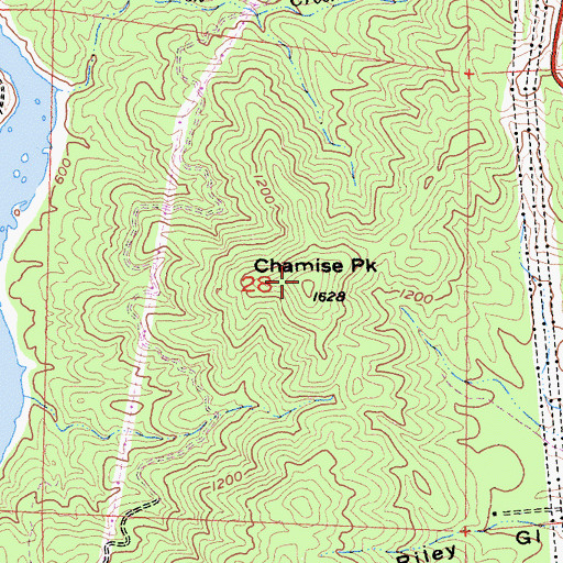 Topographic Map of Chamise Peak, CA
