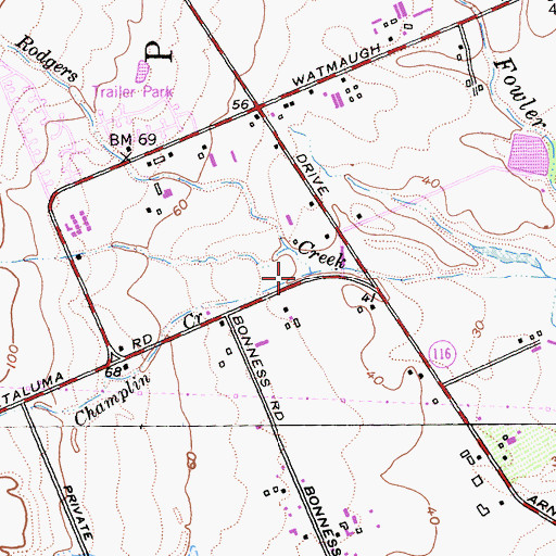 Topographic Map of Champlin Creek, CA