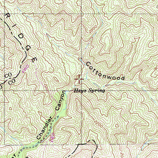 Topographic Map of Chandler Canyon, CA
