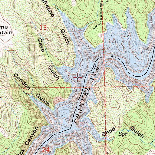 Topographic Map of Channel Arm, CA