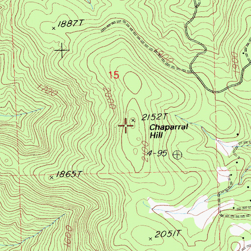 Topographic Map of Chaparral Hill, CA