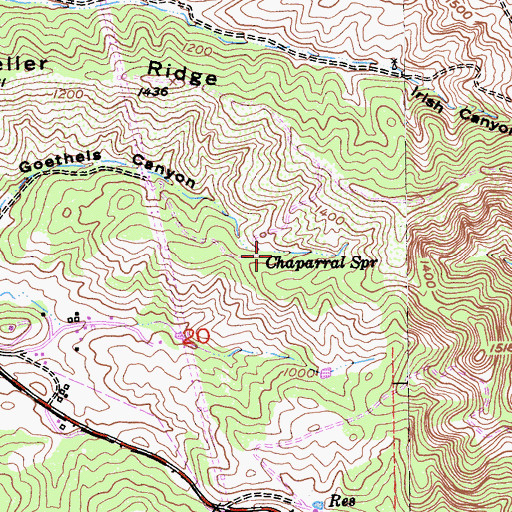 Topographic Map of Chaparral Spring, CA