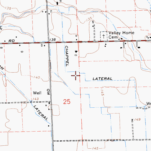 Topographic Map of Chappel Lateral, CA