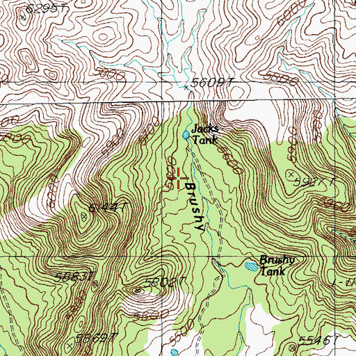 Topographic Map of Jacks Tank, AZ