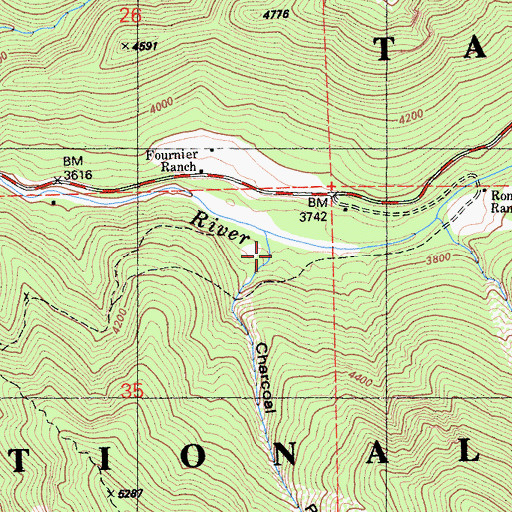 Topographic Map of Charcoal Ravine, CA
