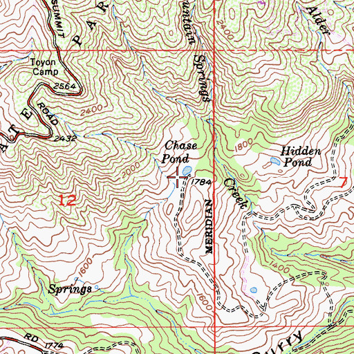 Topographic Map of Chase Pond, CA