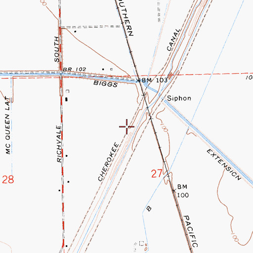 Topographic Map of Cherokee Canal, CA