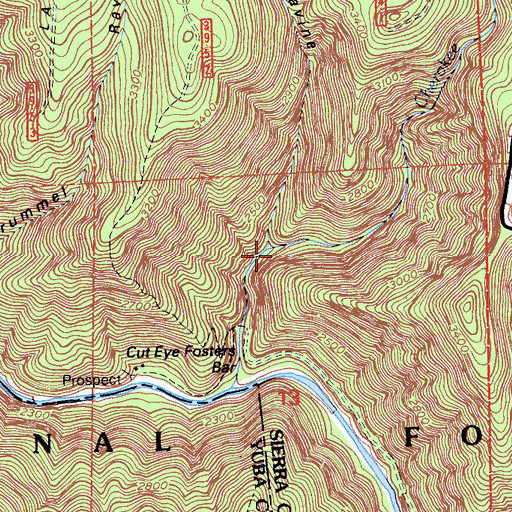 Topographic Map of Cherokee Creek, CA