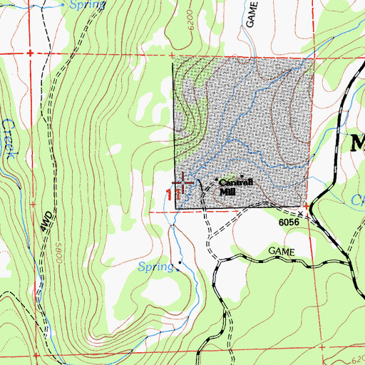 Topographic Map of Cherry Creek, CA