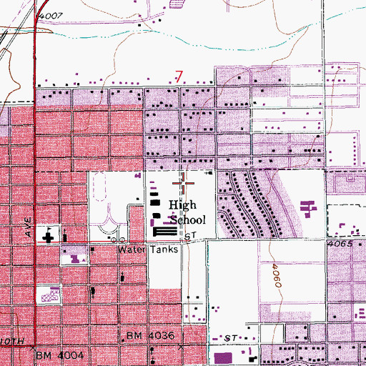 Topographic Map of Joe Carlson Elementary School, AZ