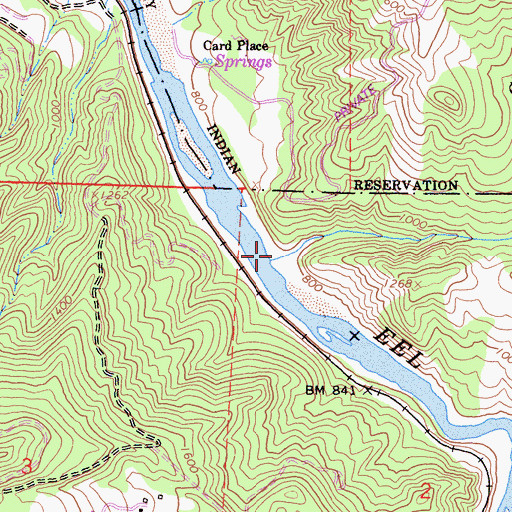 Topographic Map of Cherry Creek, CA