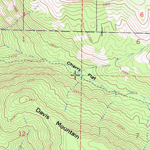 Topographic Map of Cherry Flat, CA