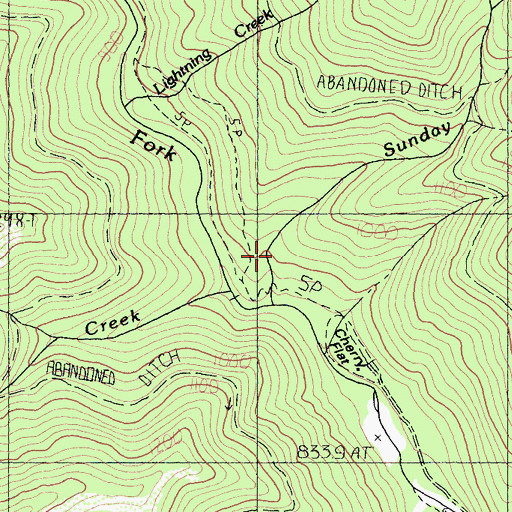 Topographic Map of Cherry Flat, CA