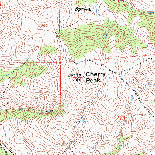 Topographic Map of Cherry Peak, CA