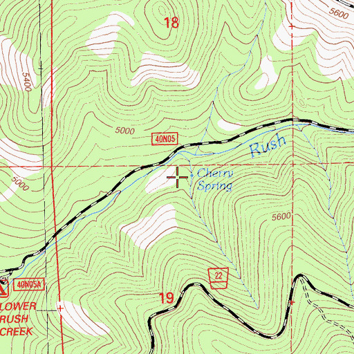 Topographic Map of Cherry Spring, CA