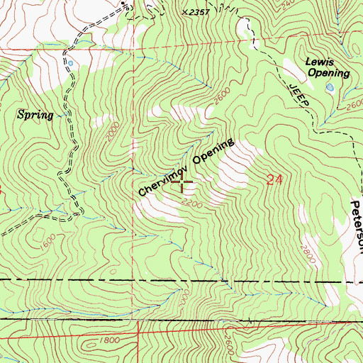 Topographic Map of Chervimov Opening, CA