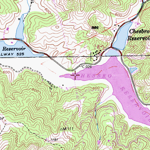 Topographic Map of Chesbro Reservoir, CA