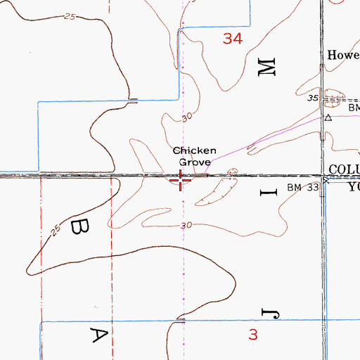 Topographic Map of Chicken Grove, CA