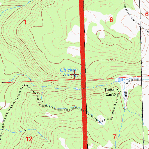 Topographic Map of Chicken Spring, CA