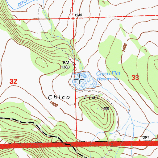 Topographic Map of Chico Flat, CA