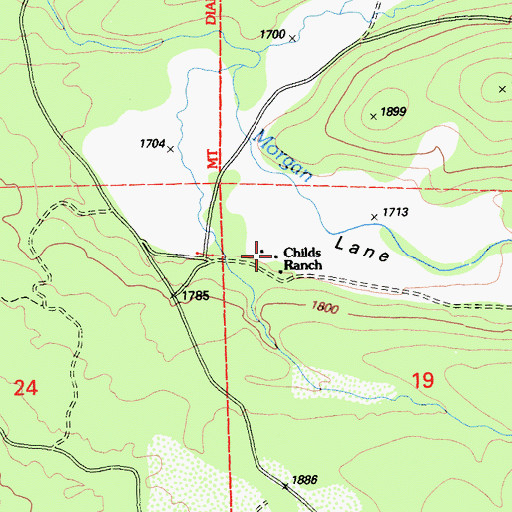 Topographic Map of Childs Ranch, CA